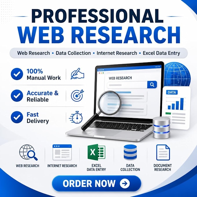 do web research, data collection, and excel data entry