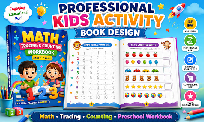 design number tracing math worksheets for kindergarten