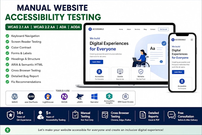 perform full wcag accessibility testing of website