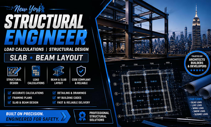 newyork structural engineer load calculations structural design slab beam layout