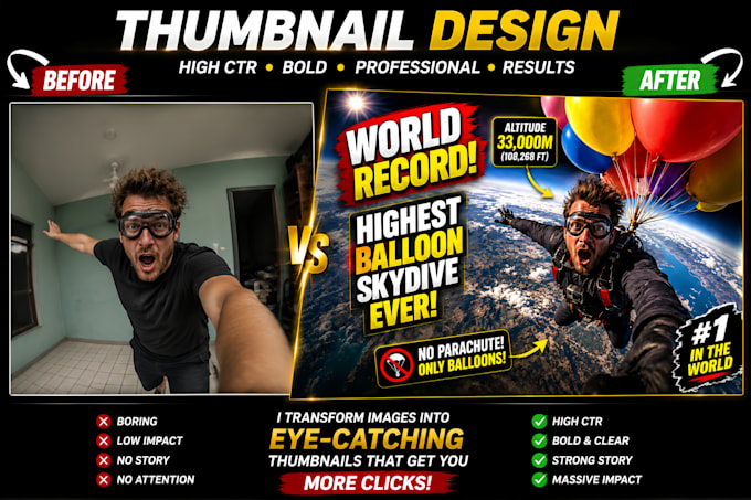 design a high CTR youtube thumbnail that gets more clicks