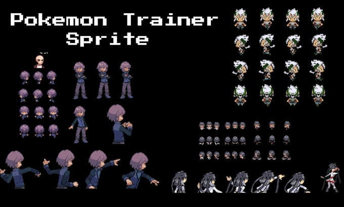 create custom gen 3, gen 4, gen 5 pokémon trainer and overworld sprites