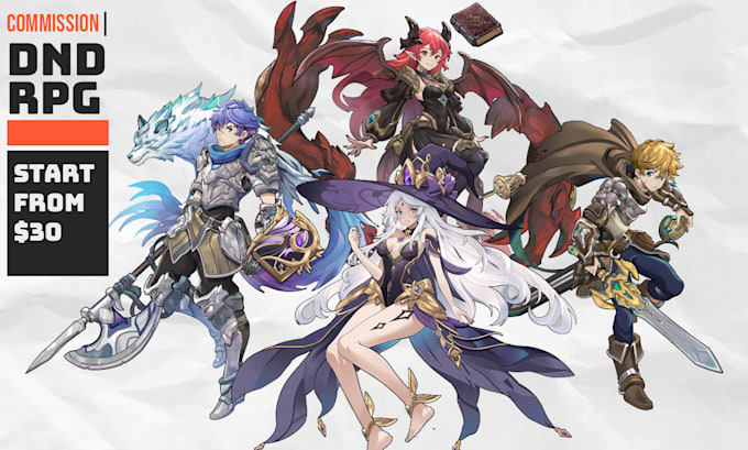 do anime jrpg and dnd style character concepts
