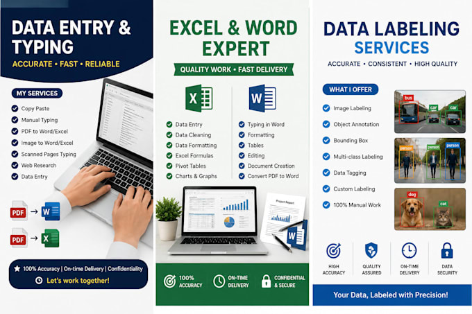 do pdf, excel, word, typing