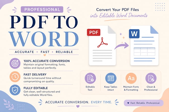 manually convert PDF to word or excel and format documents
