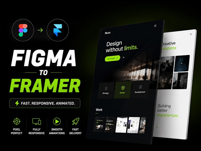 convert figma design to framer website with animations