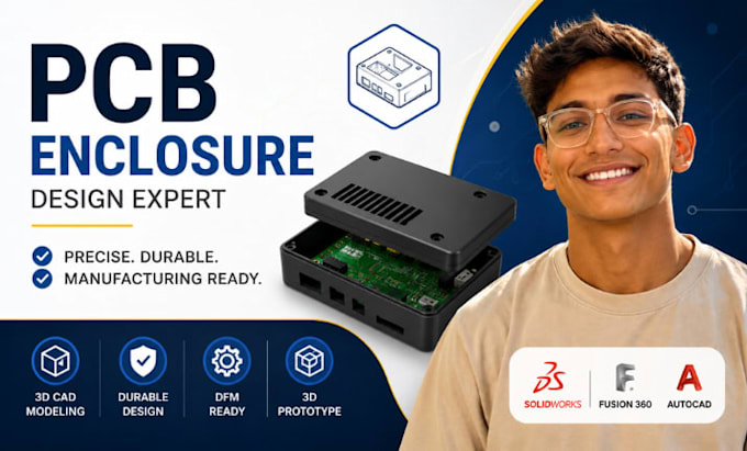 pcb enclosure, electronics cad, device housing, solidworks, 3d prototype expert