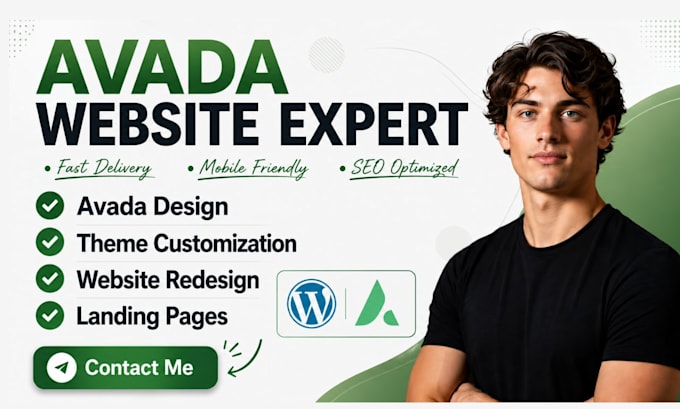 build, redesign avada wordpress website, avada theme customization, landing page