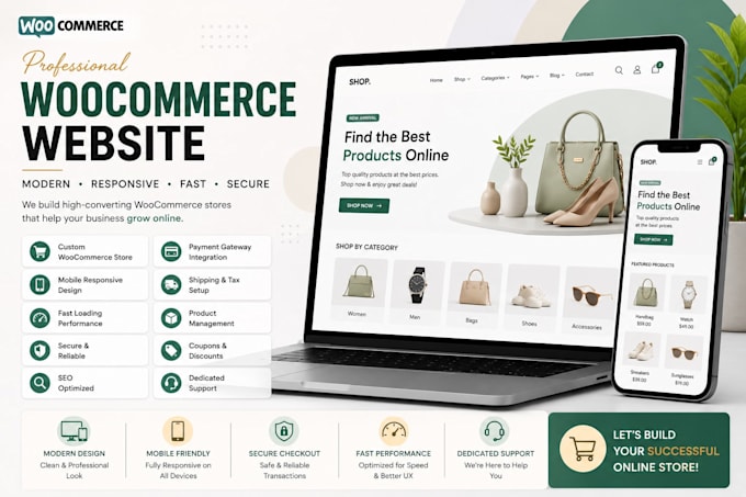 create a professional woocommerce online store