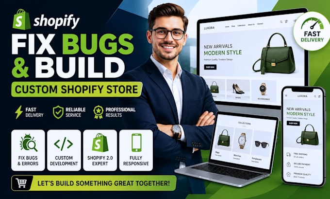 fix shopify theme bugs errors and build custom shopify store