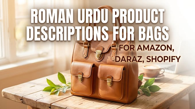write roman  urdu product description and daraz amazon listing for bags
