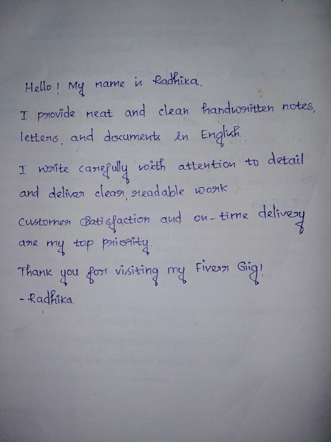 write neat handwriting notes, letters, and documents