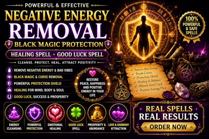 cast negative energy remove black magic protection healing spell good luck spell