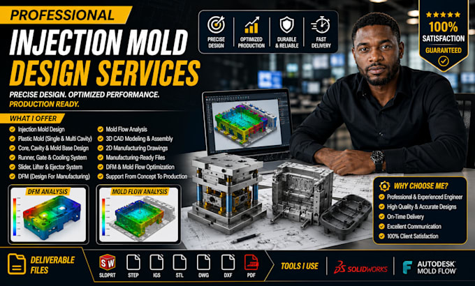 design injection mold, plastic mold mold flow and dfm analysis