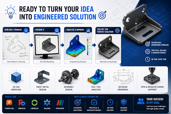 create mechanical cad designs and engineering drawings