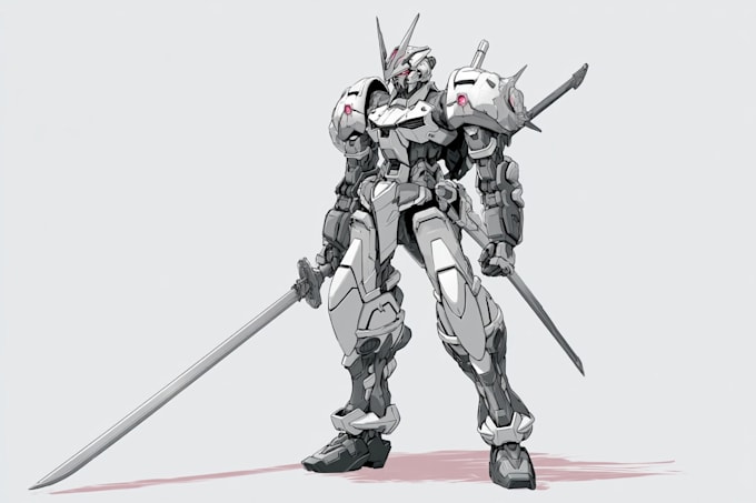 create anime inspired mecha character artwork
