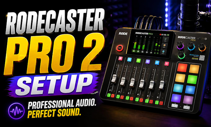 professional setup rodecaster pro 2 for streaming, podcast and audio