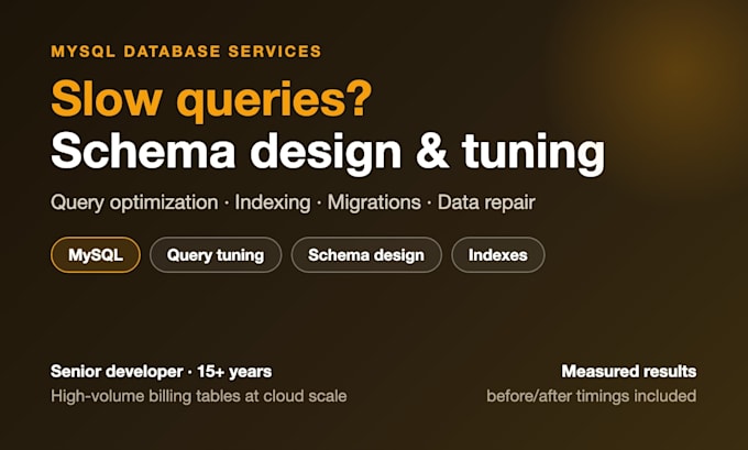 design or optimize your mysql database and slow queries