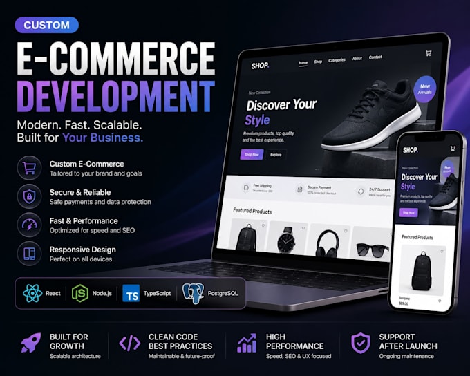 develop a modern custom ecommerce