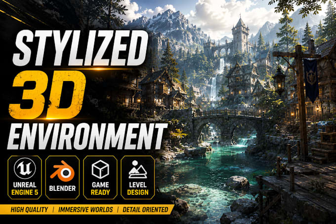 create stylized 3d environment art for unreal engine unity and games