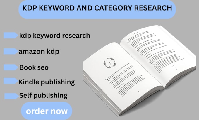 do amazon KDP keywords, category, write and do  research for your kd