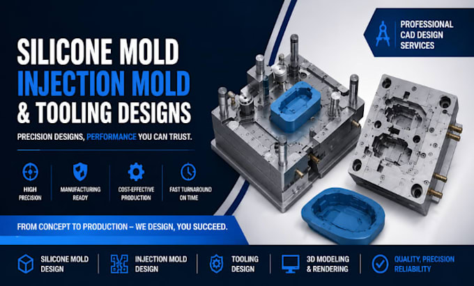design plastic injection mold silicone mold and manufacturing tooling