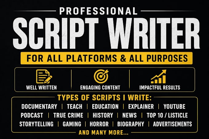 write engaging youtube video scripts for all genres