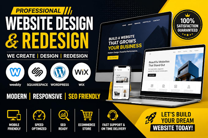 create weebly website design redesign squarespace wordpress wix website store