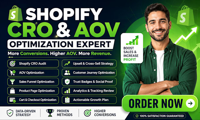 optimize shopify cro aov conversion sales revenue checkout expert