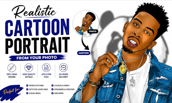 draw realistic cartoon potrait