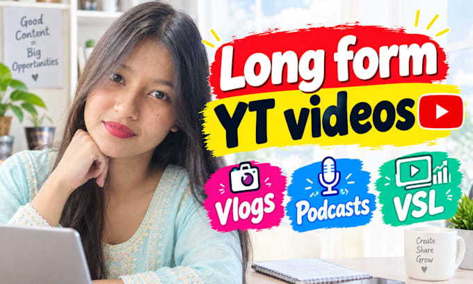 provide long form youtube video editing services for vlogs, podcasts and vsl