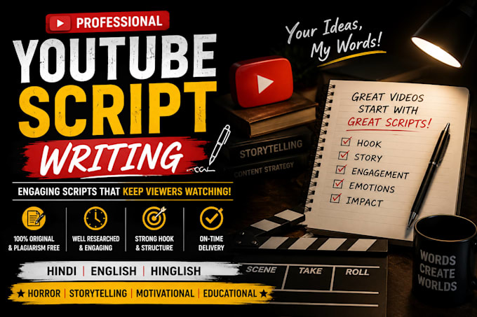 write engaging youtube scripts and compelling stories