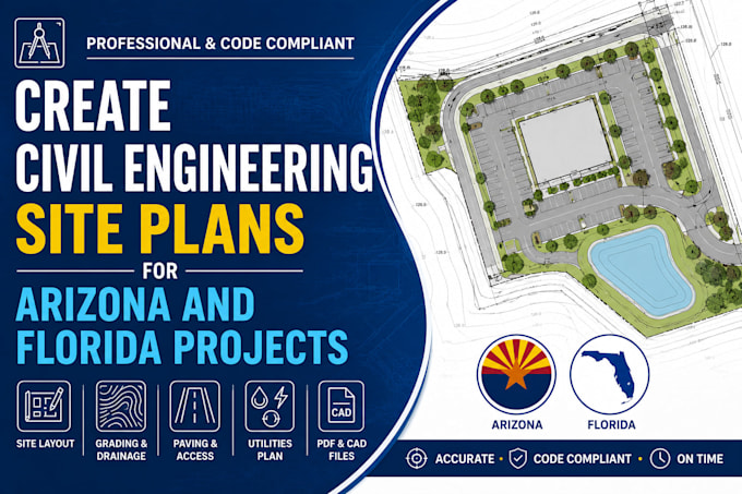 create civil engineering site plans for arizona and florida projects