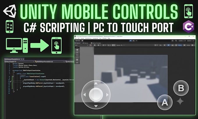 script mobile touch controls and UI for your unity game