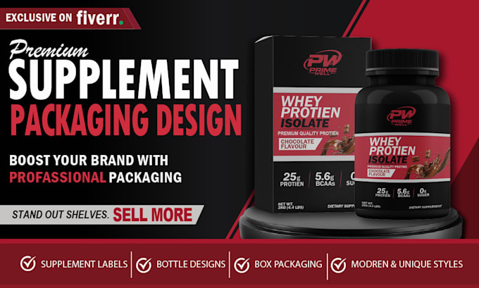 design supplement packaging box and label design