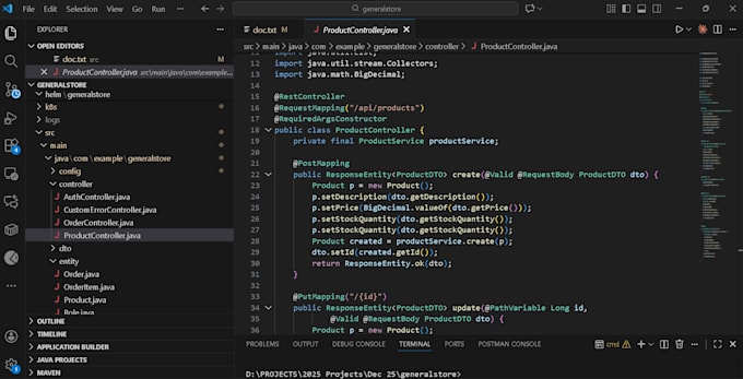 build rest API backend using java spring boot
