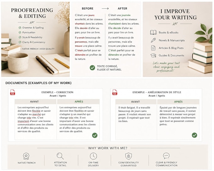 proofread and edit your french texts