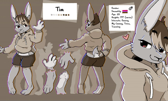 draw your fursona furry reference sheet
