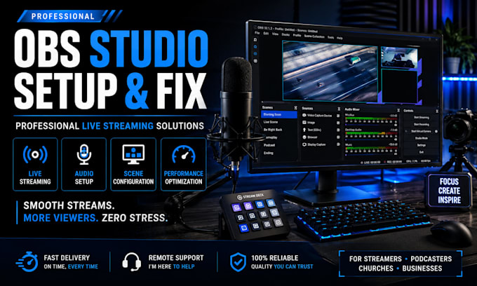 setup and fix obs studio for professional live streaming
