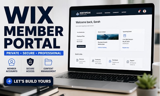 create wix membership website private client portal secure member area