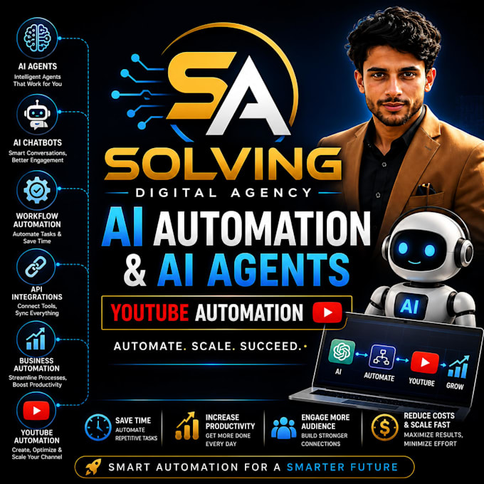 build ai automation workflows, ai agents, chatbots, and API integrations