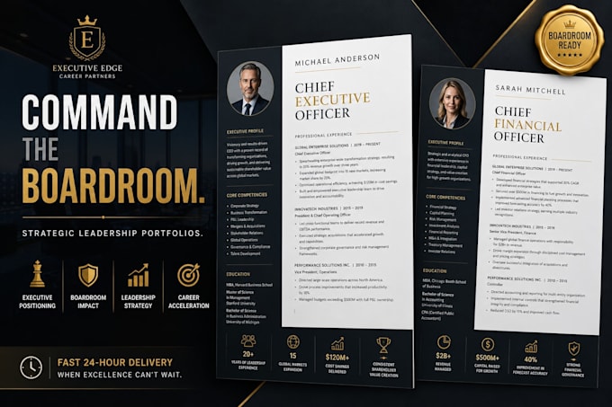 write an executive resume csuite biography and linkedin profile CV