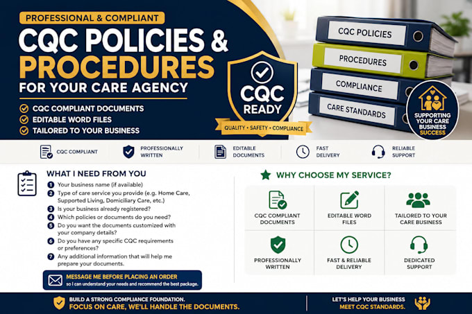 write cqc policies and procedures for your care agency