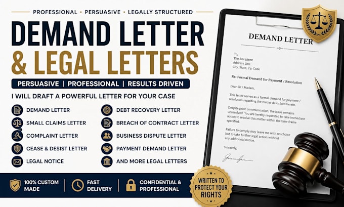 write a persuasive demand letter or small claims compliant letter