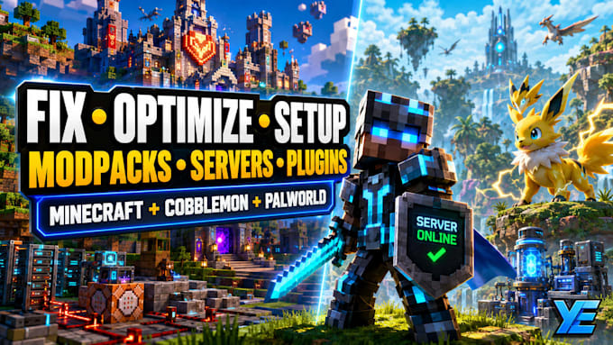 fix and optimize minecraft modpacks, plugins, paper, cobblemon, palworld servers