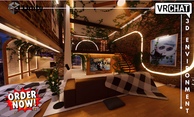create vrchat world, open world 3d environment, metaverse spatial io unity game