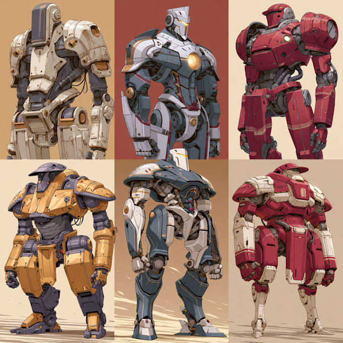 custom mecha robot armor concept art