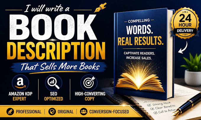 write a perfect amazon KDP book description, book blurb or author bio