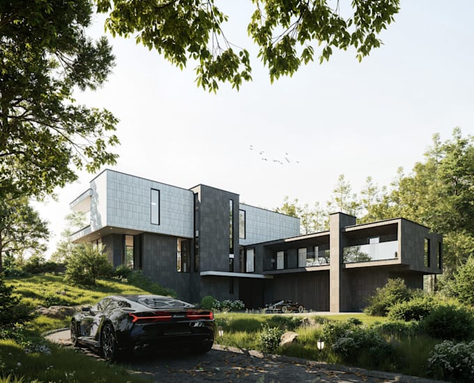 external cgi render for UK marketing, 360 VR tour for interactive presentation