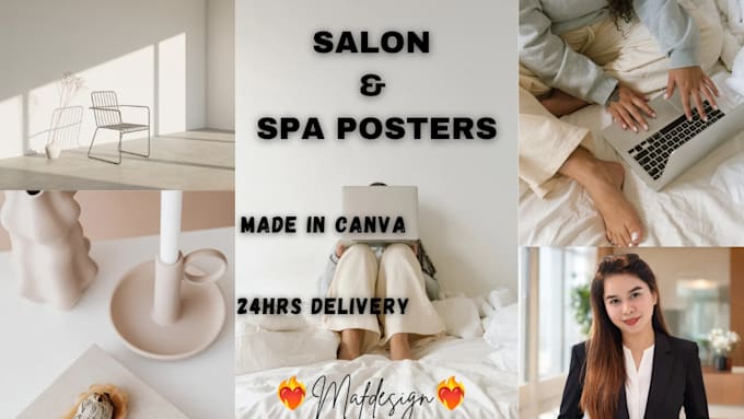 design salon and spa promo posters on canva